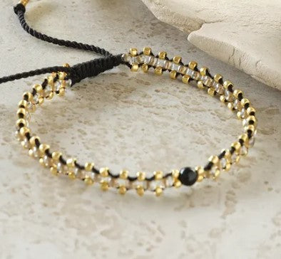 Eternal Schwarzer Onyx goldfarbiges Armband