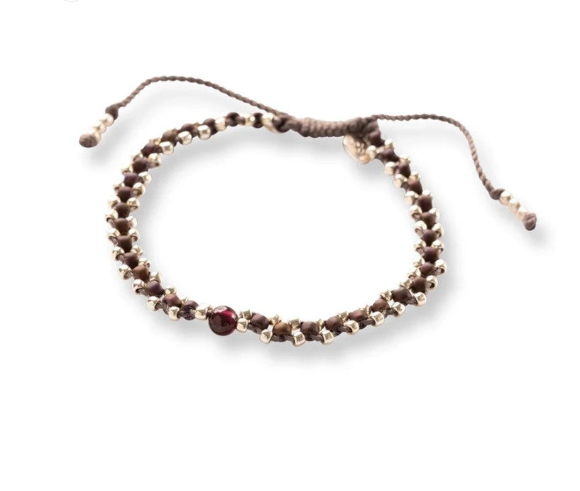 Eternal Granat silberfarbiges Armband