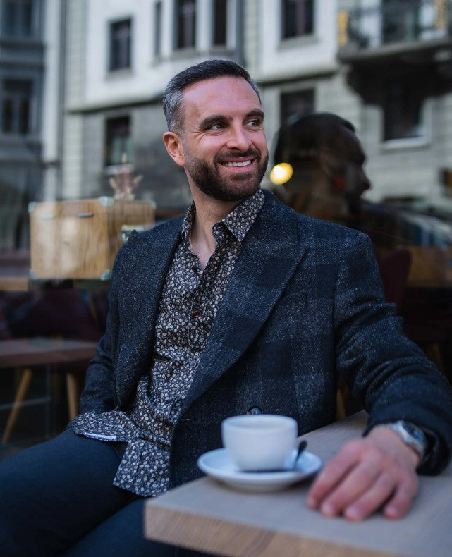 Cord-Hemd mit Blumenprint