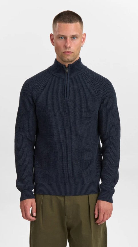 Aksune Patent Half Zip Knit