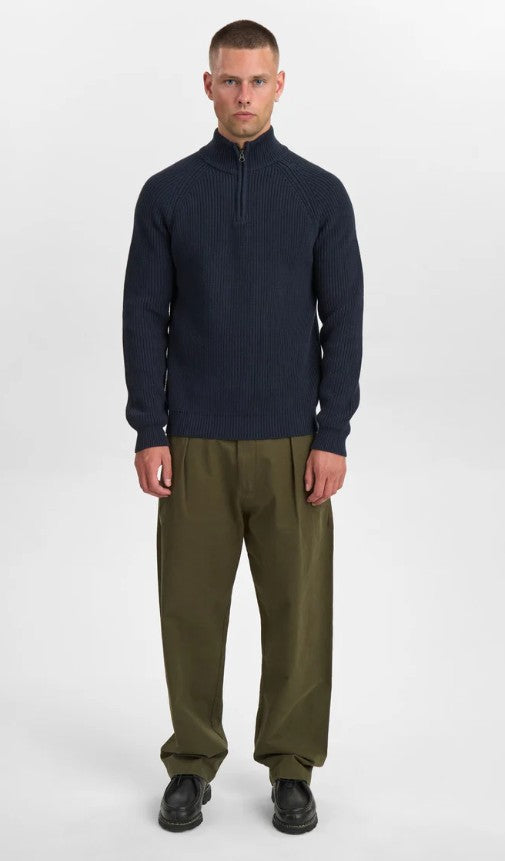 Aksune Patent Half Zip Knit