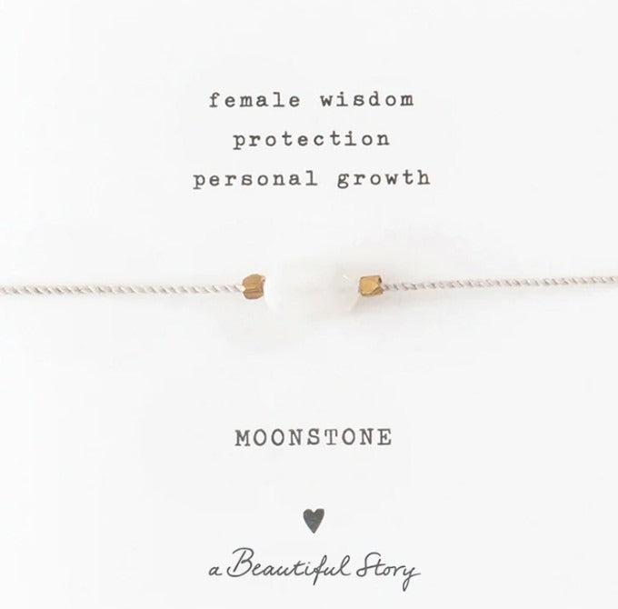 Edelsteinkarte Mondstein goldfarbiges Armband