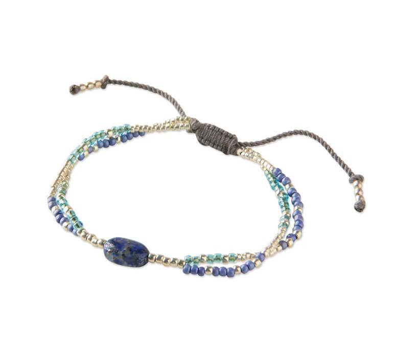 Shining Lapislazuli silberfarbiges Armband