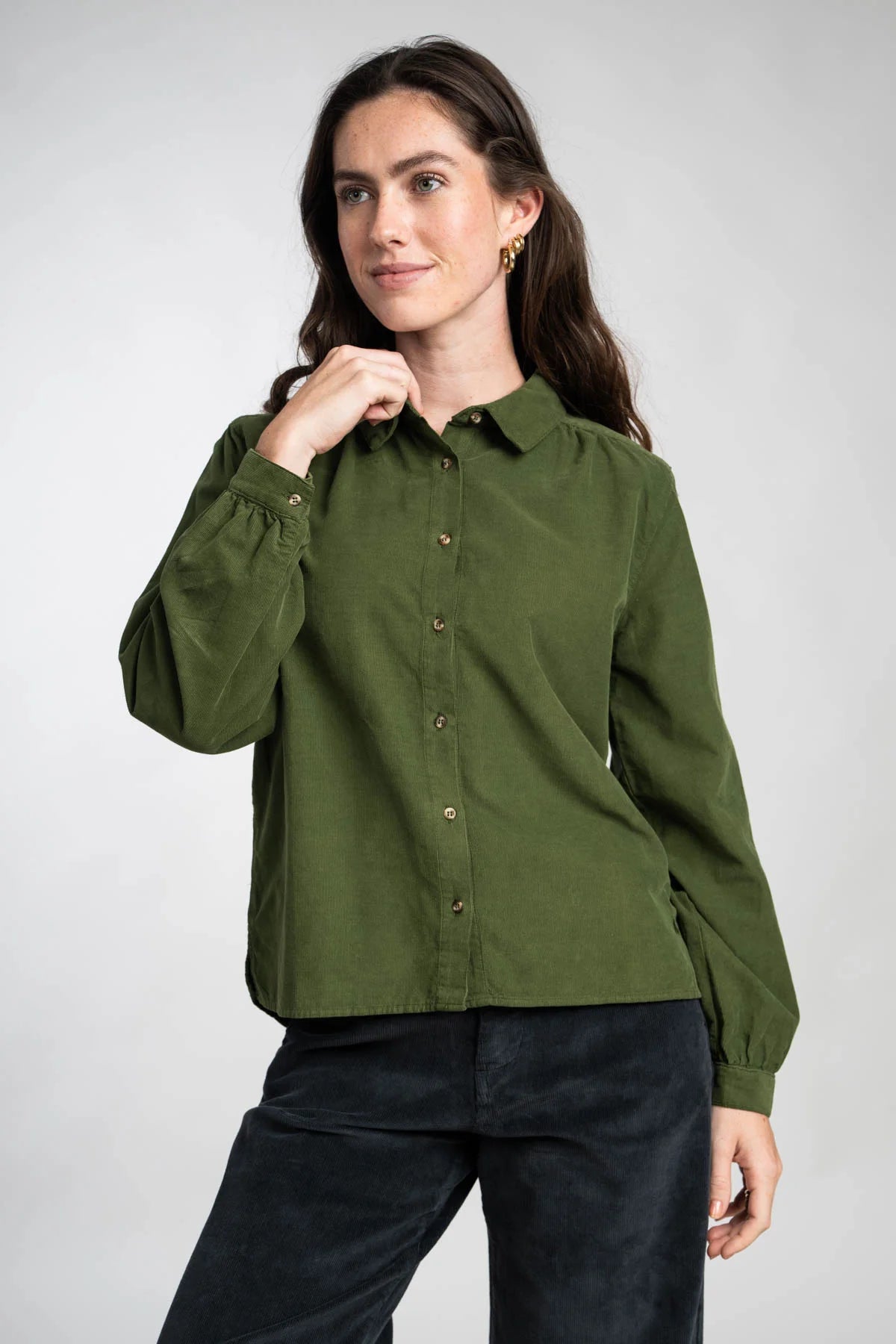 Hilda chive Bluse