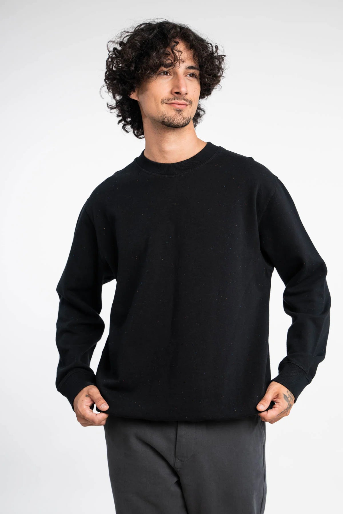 Sam relaxed nep black Sweater