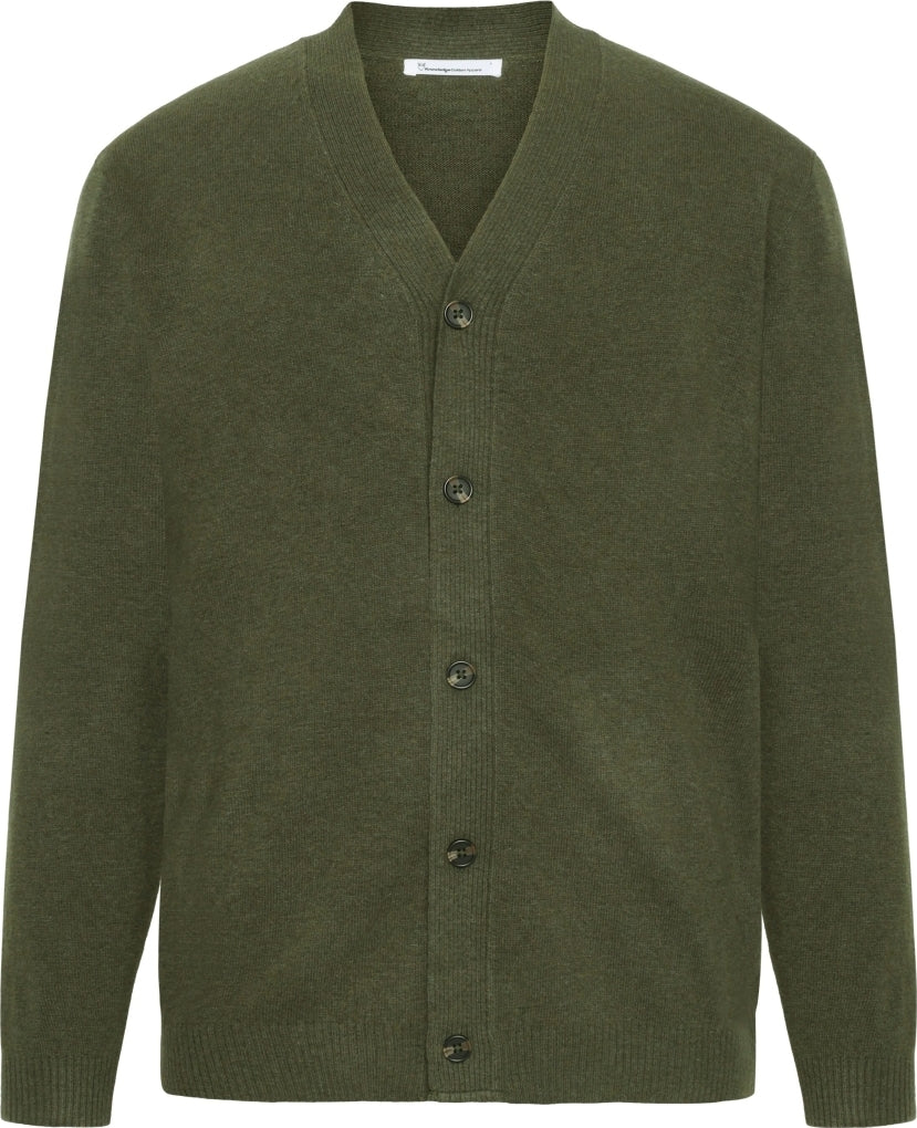 V-neck wool knit cardigan - RWS
