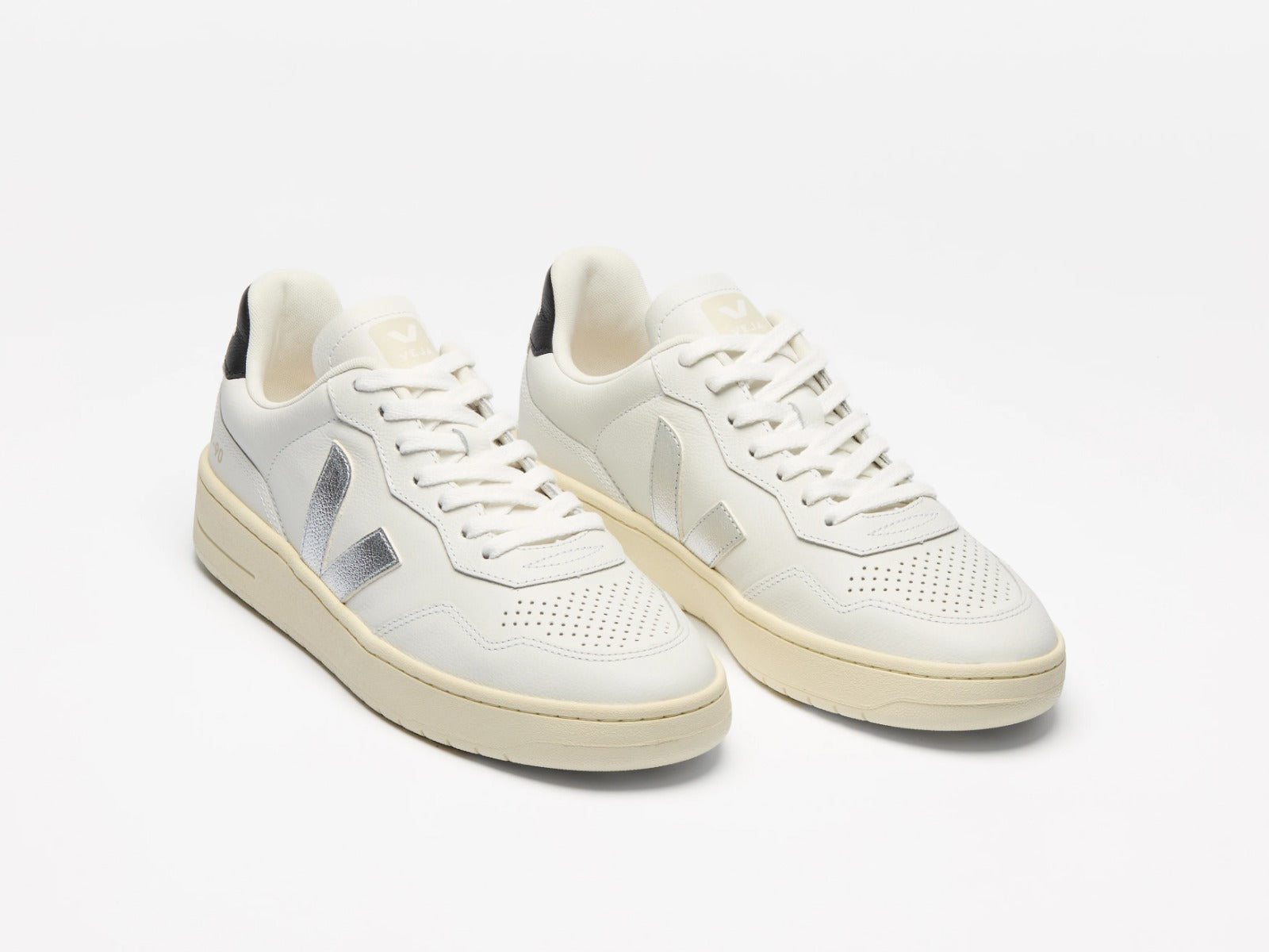 V-90, Leather, white_silver_black