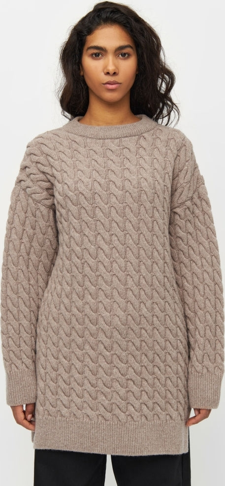 Wool cable knit 2-tone