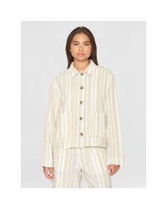 Jacquard woven stripe regular overshirt