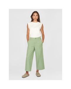 Posey mid-rise wide slub yarn cropped pants