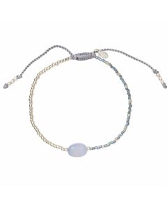 Ruby Blue Lace Agate Silver Bracelet