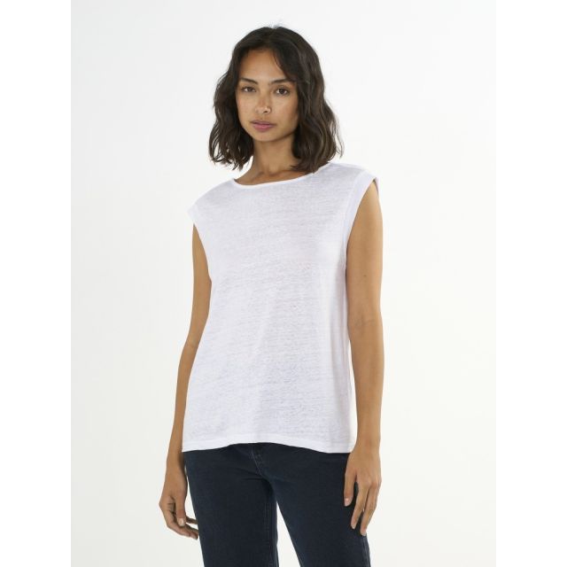 Loose fold up linen t-shirt