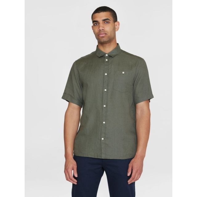 Regular linen short sleeve shirt