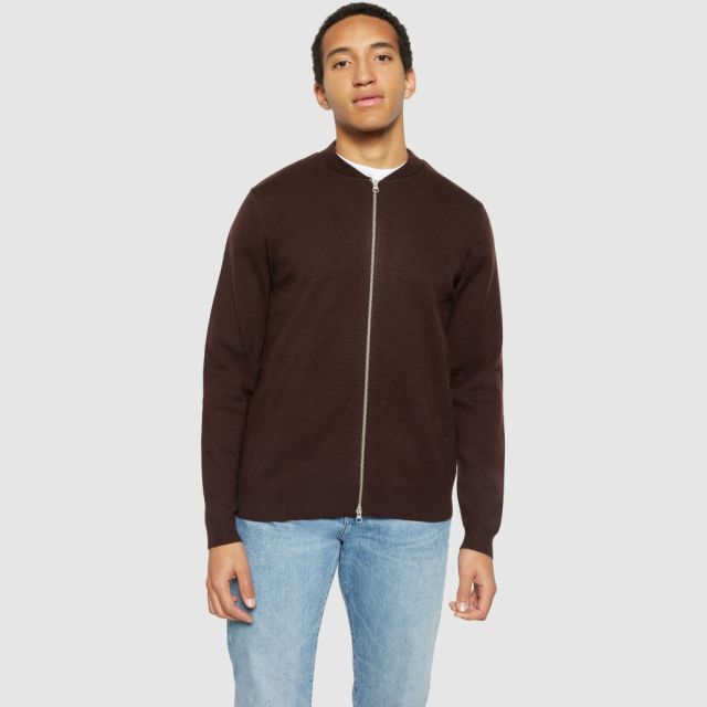 Merino zip cardigan