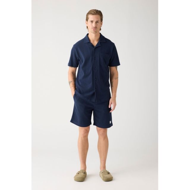  Box fit short sleeve bouclé shirt