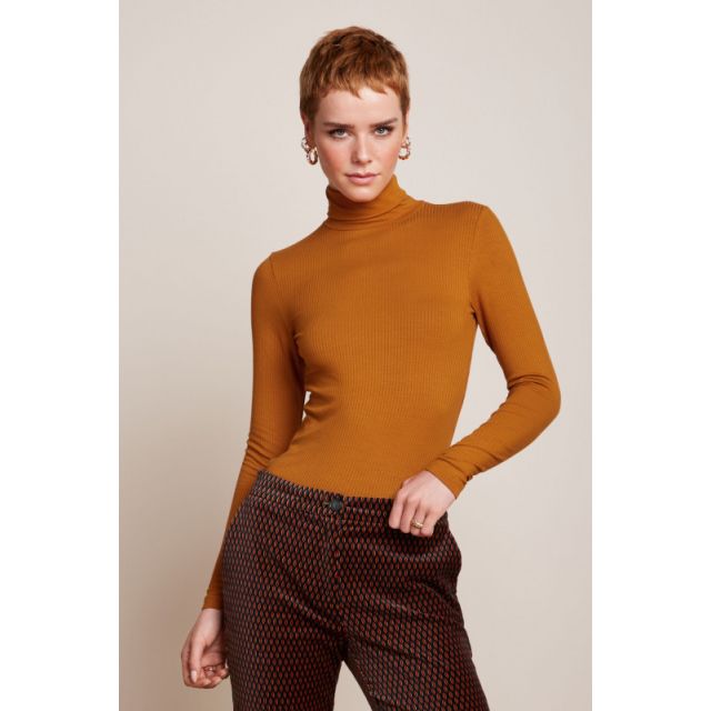 Rollneck Top Uni Rib