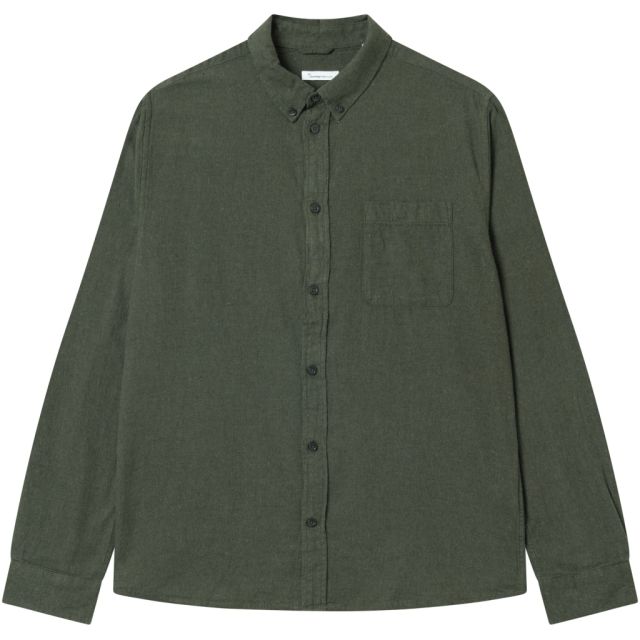 Regular fit melangé flannel shirt