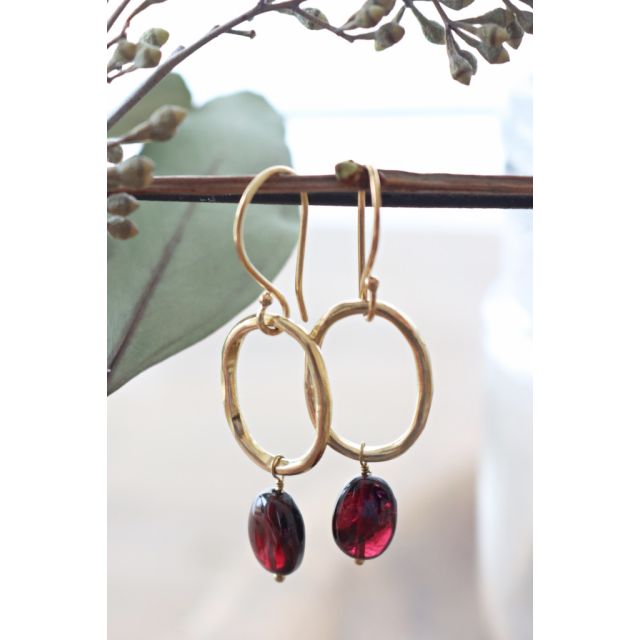 Graceful Garnet GP Earrings