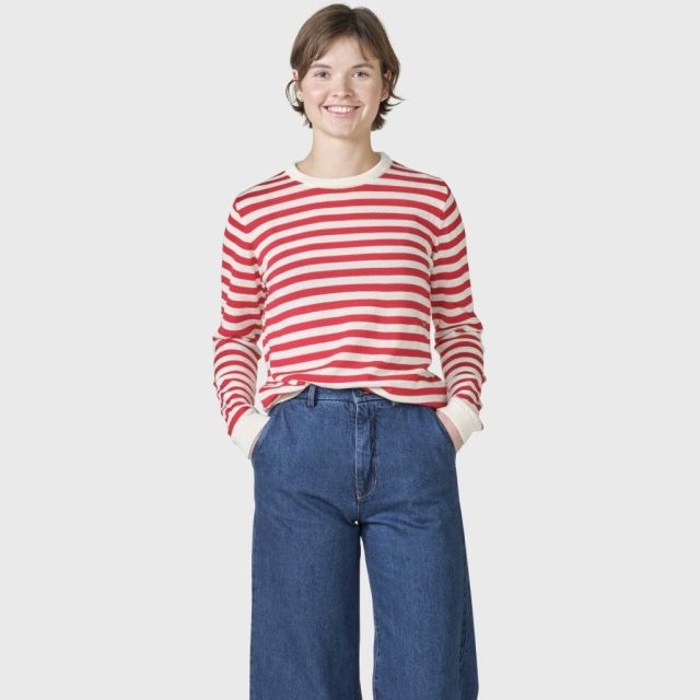 Womens basic stripe merino knit