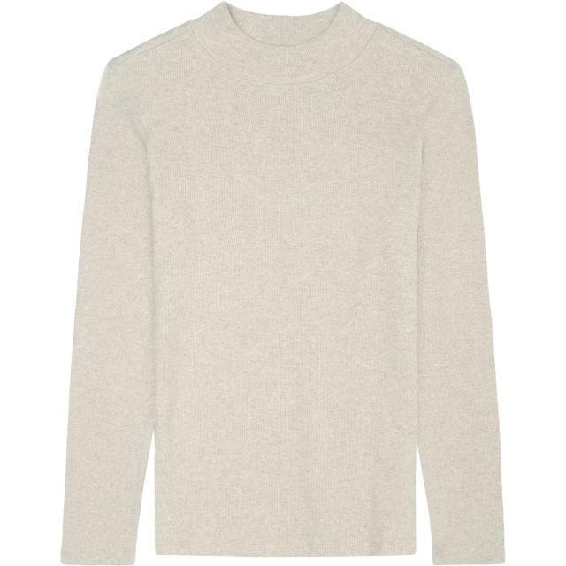 Rib high neck long sleeved grey