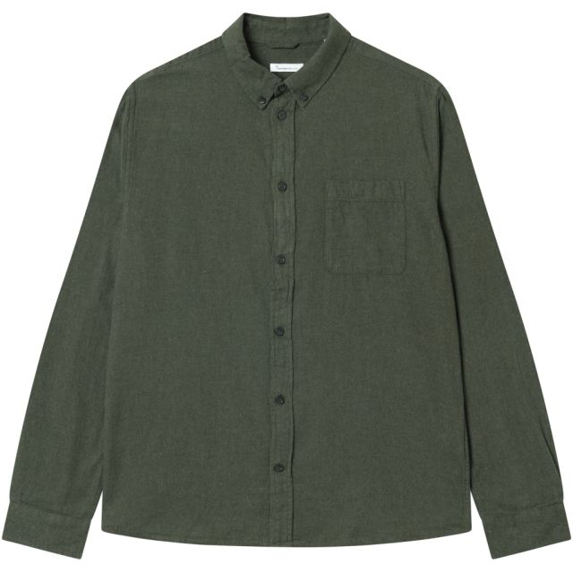 Regular fit melangé flannel shirt Forrest Night