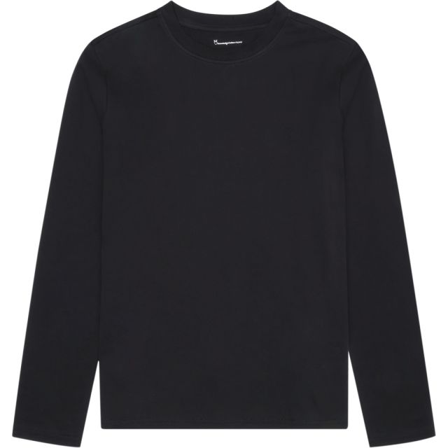 Basic pima cotton long sleeve t-shirt black